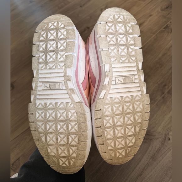 Puma Women's White and Pink Mayze Sneakers - Picture 6 of 6
